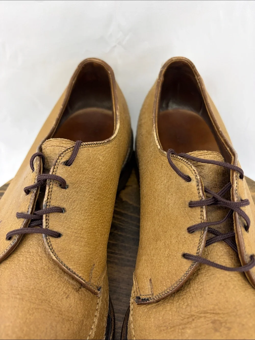 Allen Edmonds Mens Turf Skos Caramel Snuff Suede Lace-up Split-Toe Derby, sz 14
